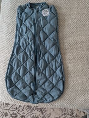 Quilted Zip-Front Kids Bottoms in Slate Blue by Dreamer